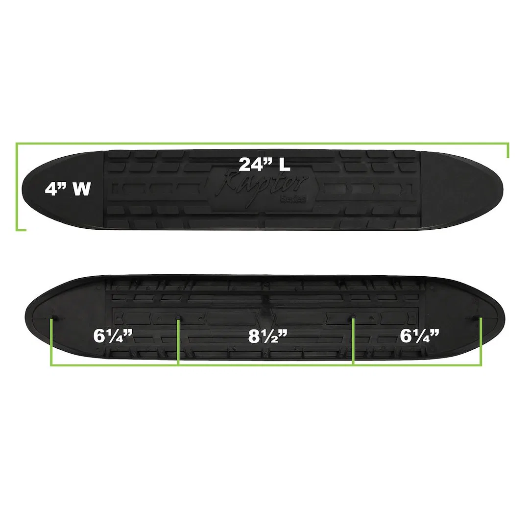 REP-STEP-006 – RAPTOR Nerf Bar Pad, For 4 Inch Oval Nerf Bars Black Rubber With Raptor Logo - view 2